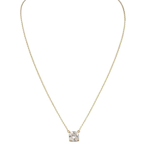 18K BRASS CUSHION PRONG PDT NECKLACE