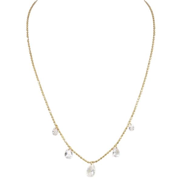 TEARDROP CZ CHARM NECKLACE