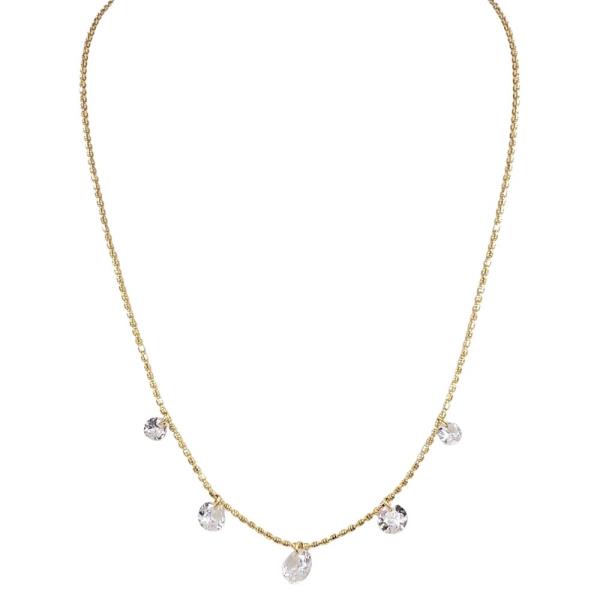 ROUND CZ CHARM NECKLACE