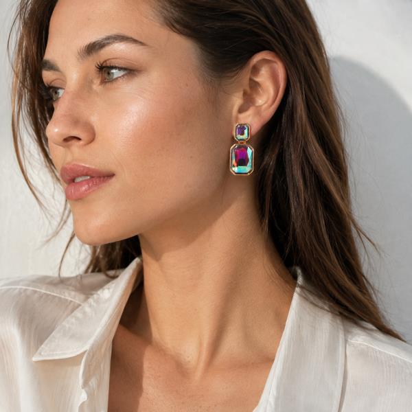 RHINESTONE DROP EARRING