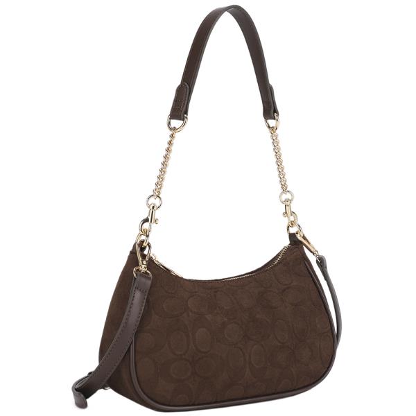 CHIC OVAL TEXTURED SHOULDER BAG