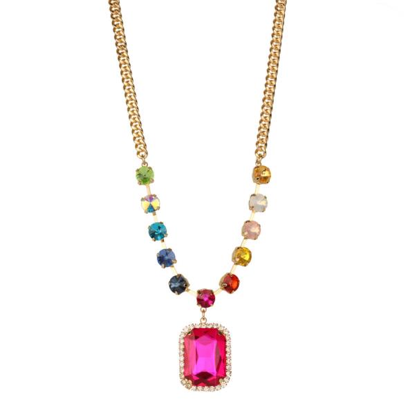 RHINESTONE EPOXYSTONE LINK NECKLACE