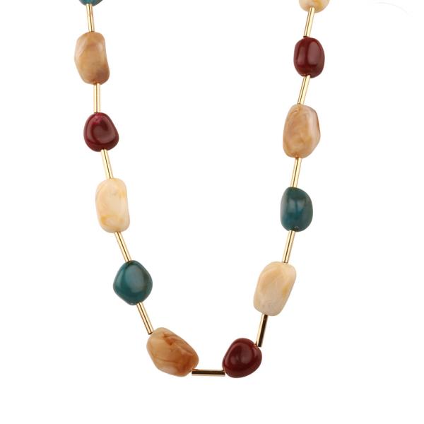MARBLE BEAD BAR NECKLACE