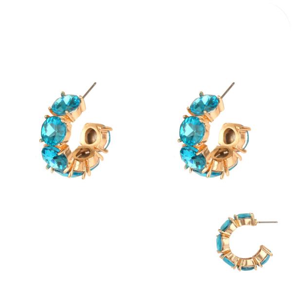 RHINESTONE HOOP EARRING