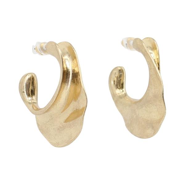 METAL WAVY WIDE HOOP EARRING