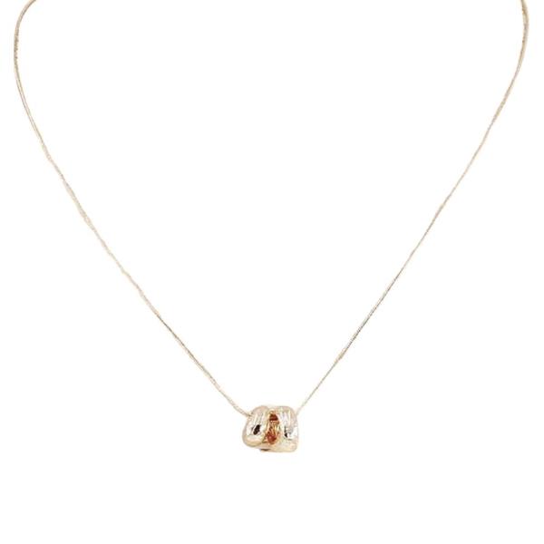 Metal Sculpted Slider Pendant Chain Necklace