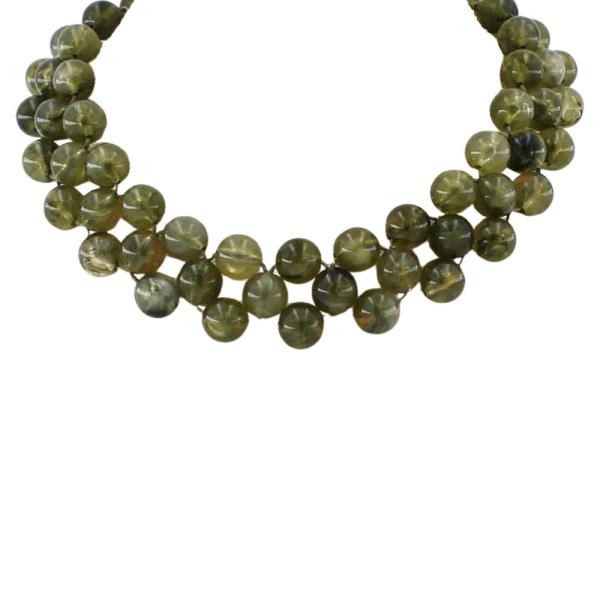 Round Bead Cluster Bib Necklace