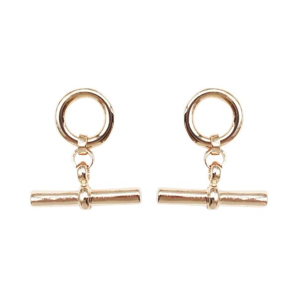 METAL CIRCLE TOGGLE BAR DANGLE EARRING