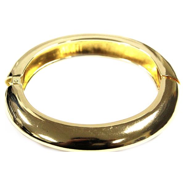 METAL POLISHED DOMED HINGED BANGLE BRACELET