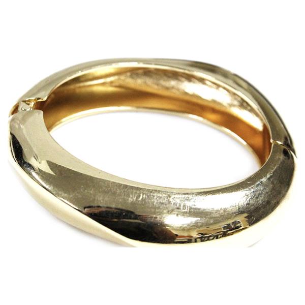 METAL POLISHED TWIST HINGED BANGLE BRACELET