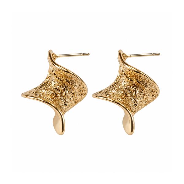 METAL TWISTED DIAMOND STUD EARRING