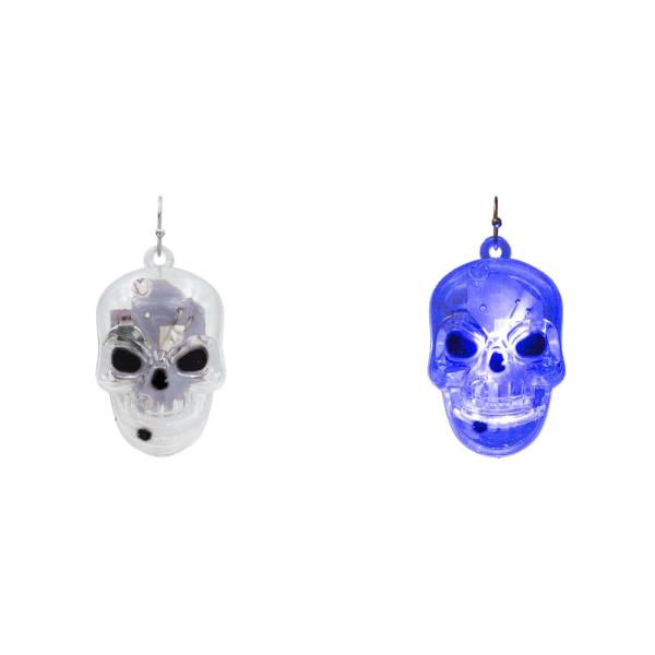 LIGHT UP HALLOWEEN SKULL DANGLE EARRING