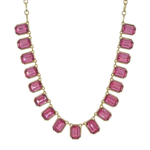 15mm Rectangular Stone Statement Short Necklace