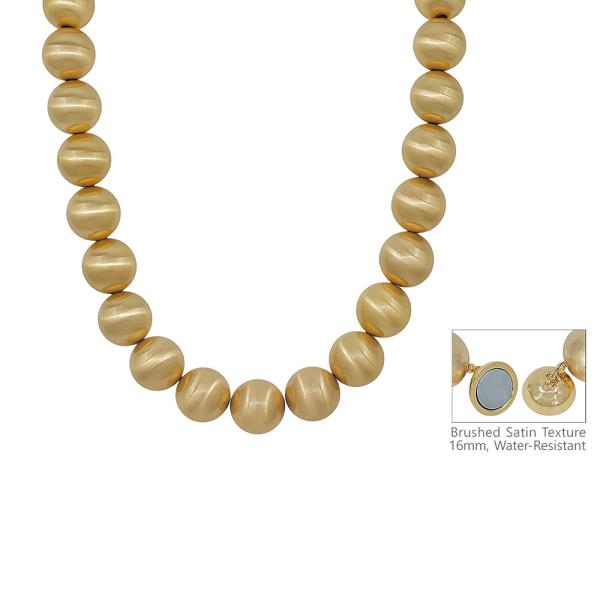18mm Satin Metal Ball Magnetic Short Necklace