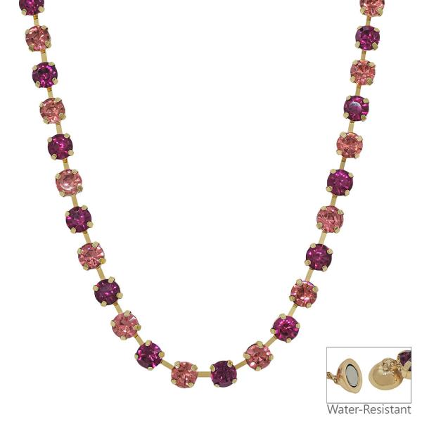 8mm Stone Two Tone Mixed Magnetic Short Necklace