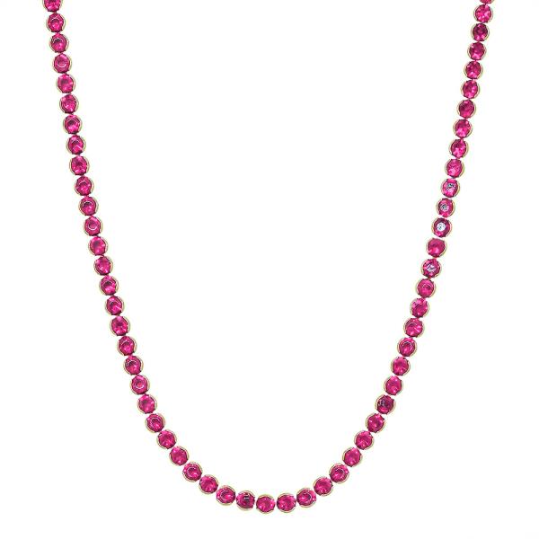 Crystal Metal Framed Short Necklace