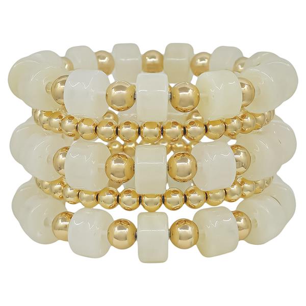5 SET 12MM FLAT RESIN BEADS CCB BRACELET