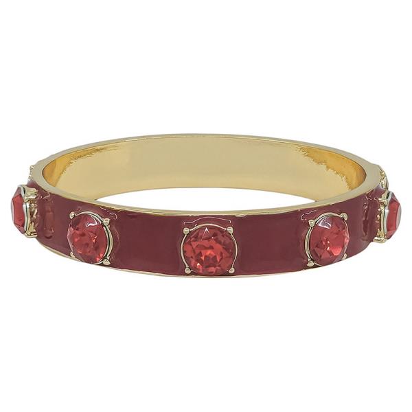 12mm Width Epoxy Bangle Crystal Bracelet