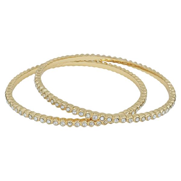 3mm Pave Metal Bangle 2 Set