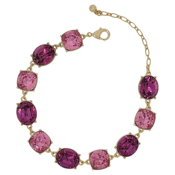 10mm Square and Oval Crystal Statement Bracelet