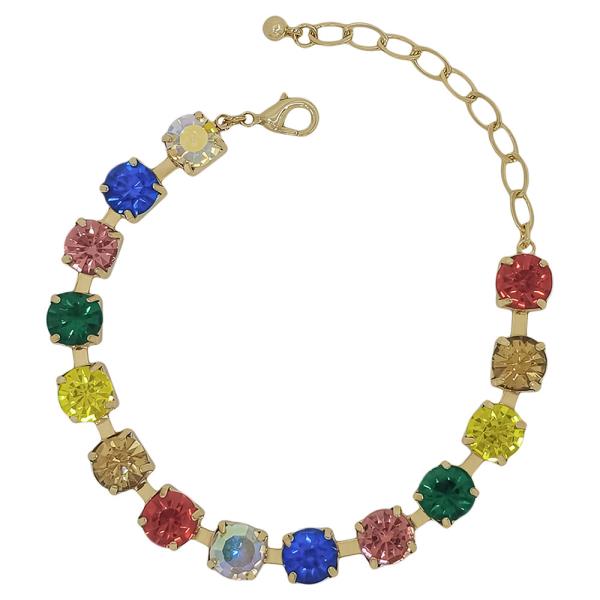 8mm Stone 2 Tone Mixed Bracelet