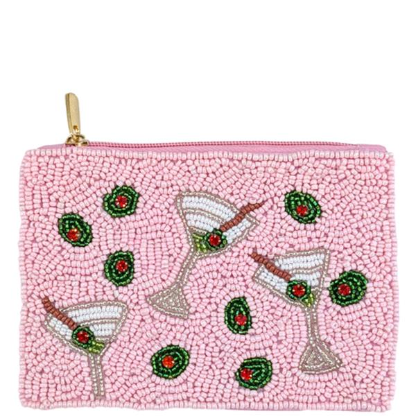 SEED BEAD MARTINI COIN PURSE BAG