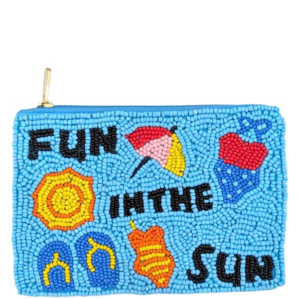 SEED BEAD FUN IN THE SUN COIN PURSE BAG