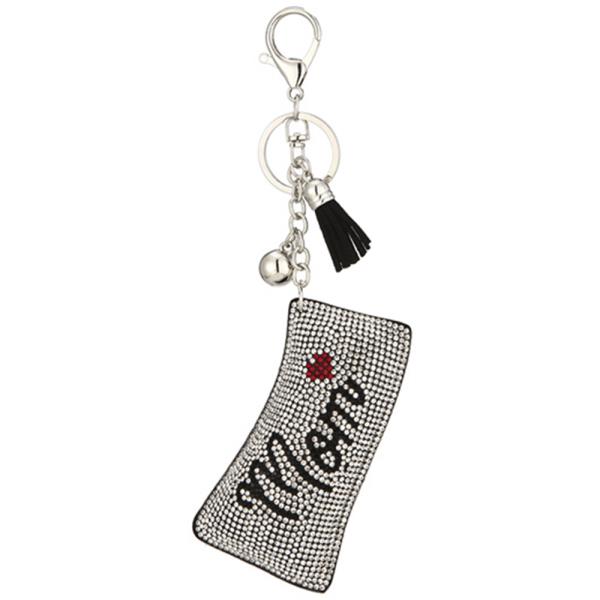 MOM HEART RHINESTONE KEYCHAIN