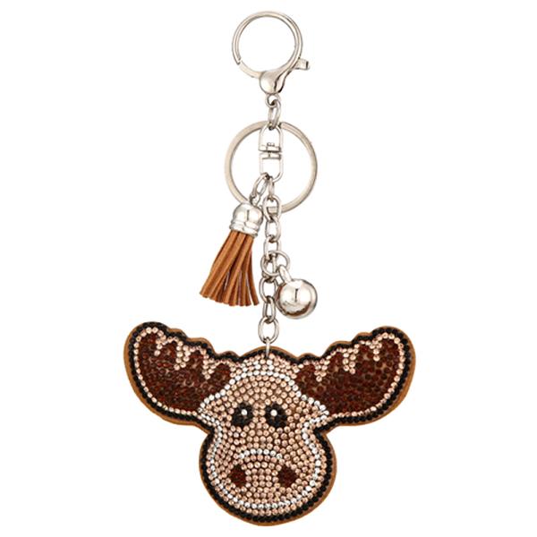 MOOSE RHINESTONE KEYCHAIN