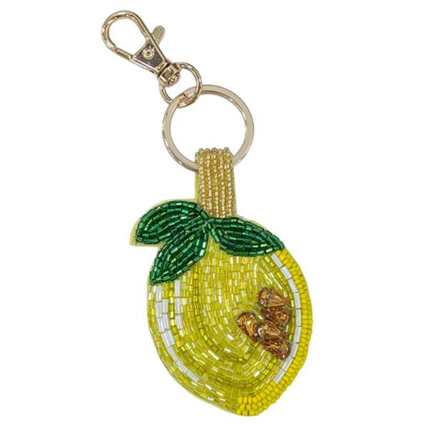 LEMON SEED BEAD KEYCHAIN
