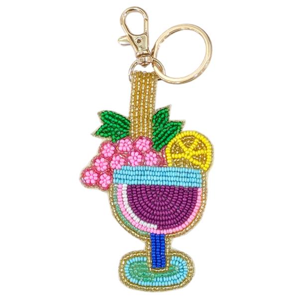 COCKTAIL SEED BEAD KEYCHAIN