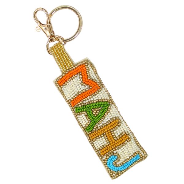 MAHJ SEED BEAD KEYCHAIN