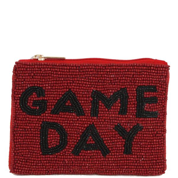 SEED BEAD GAME DAY COIN PURSE BAG