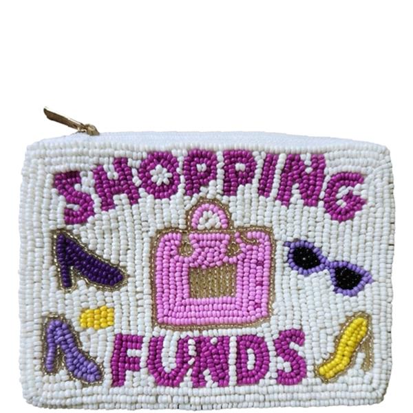 SEED BEAD SHOPPING FUNDS COIN PURSE BAG