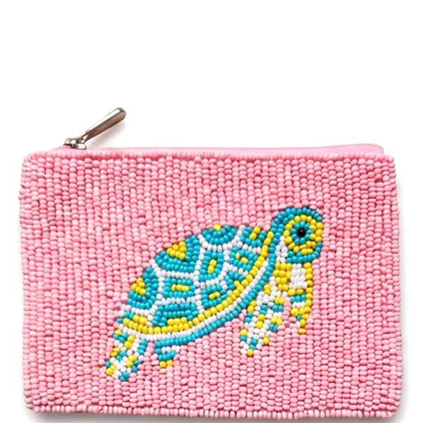 SEED BEAD TURTLE COIN PURSE BAG