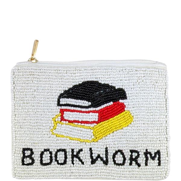 SEED BEAD BOOKWORM COIN PURSE BAG
