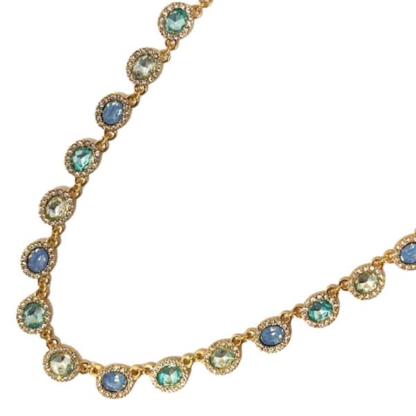 Glass Bead W Stone Necklace