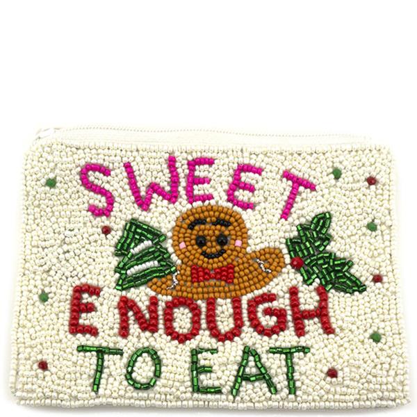 Seed Bead Sweet Enough to Eat Gingerbread Beaded Coin Purse