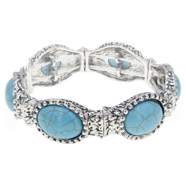 BS OVAL TQ STRETCH BRACELET