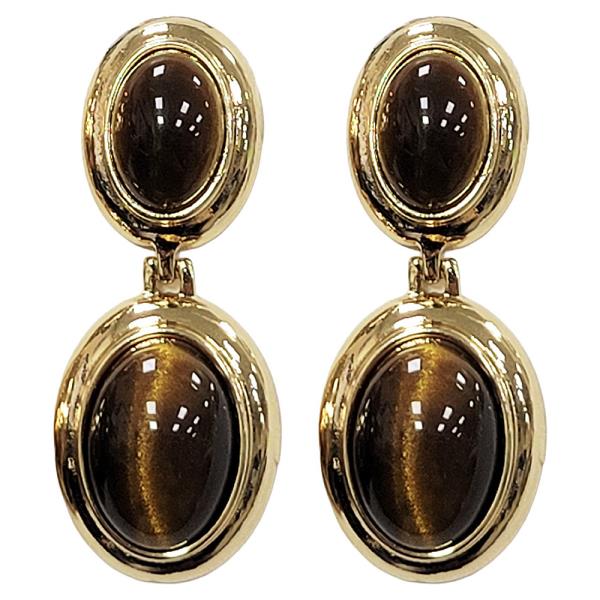 DOUBLE OVAL DROP EARRING