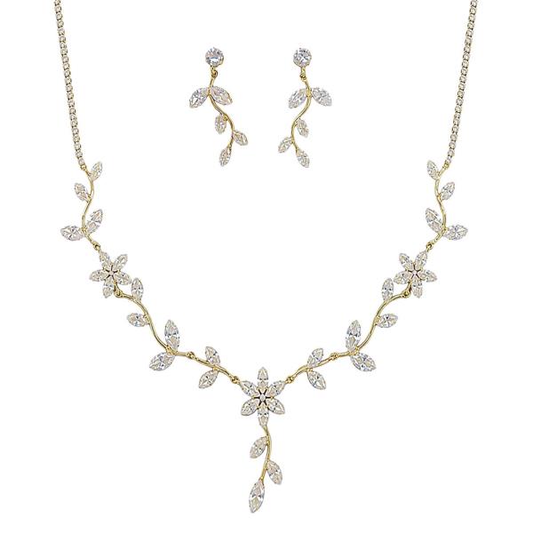 CZ Rhinestone Floral Vine 2PC Set
