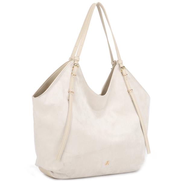 SLOUCHY BUCKLE DESIGN SHOULDER TOTE BAG
