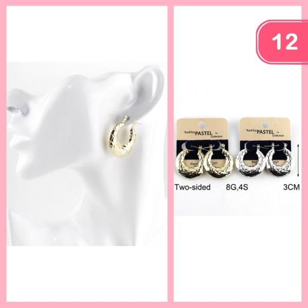 Stainless Steel Hoop Earring (12 Units)