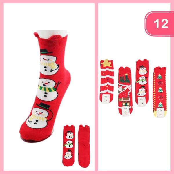 CHRISTMAS CREW SOCKS (12 UNITS)