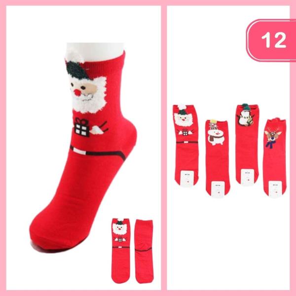 CHRISTMAS  CREW SOCKS (12 UNITS)