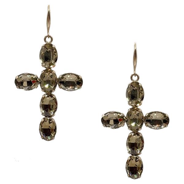 CROSS STONES EARRING