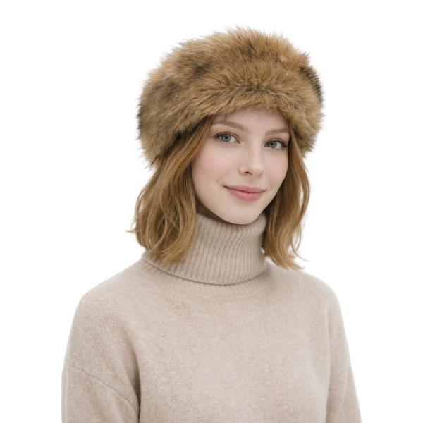 CC TWO TONE LONG FAUX FUR HEADWRAP