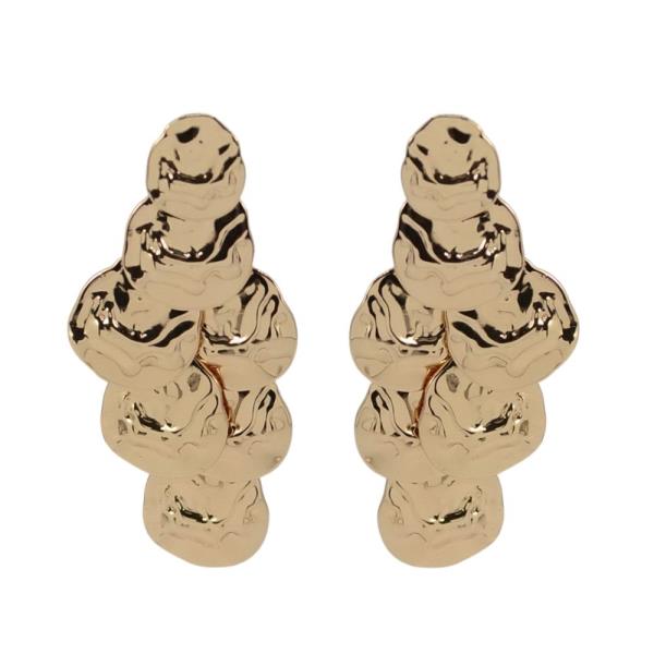 Hammered Metal Disc Cluster Stud Earring