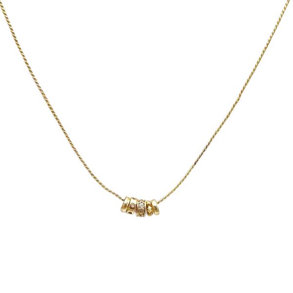 SECRET BOX Gold Dipped 5 Tiny Ball Necklace