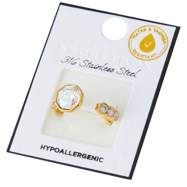 SECRET BOX STAINLESS STEEL CUBIC BEZEL OPEN RING